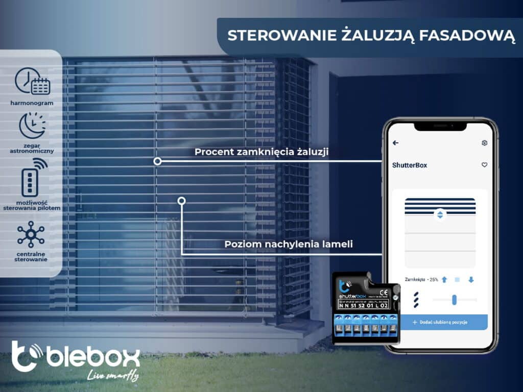 żaluzje fasadowe Sterowanie